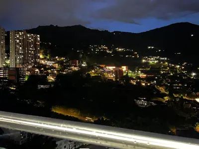 a view of a city at night at Apartamento Familiar en Sabaneta cerca al parque in Sabaneta