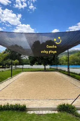 a sign for a pavilion at a park at Apartasol vacacional con Piscinas en Santa Fe de Antioquia in Santa Fe de Antioquia