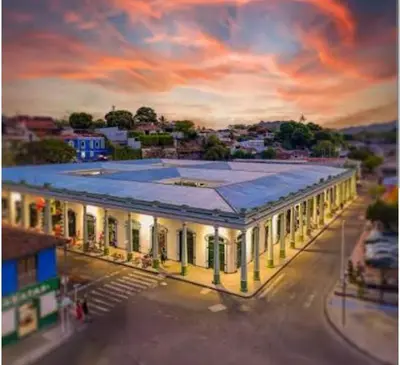 an overhead view of a building in a city at Casa Hotel Vacacional Honda in Honda