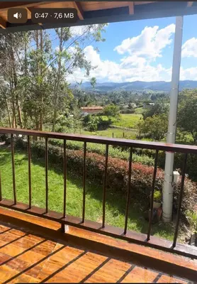 a view from the balcony of a house at Cabaña descanso in Guarne