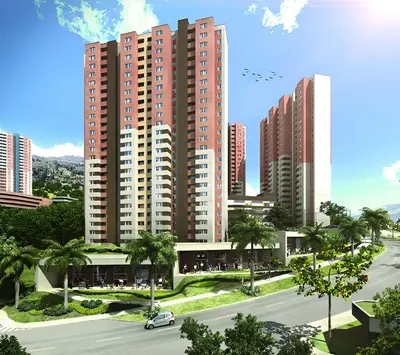 a rendering of a city with tall buildings at Espectacular Habitacion Privada en Apartamento in Medellín