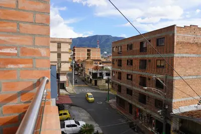 a view of a city street from a building at Apartamento Exclusivo con vista panorámica in Medellín