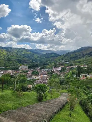 a view of a city from a hill with a town at Aparta estudio en Concepción in Concepción
