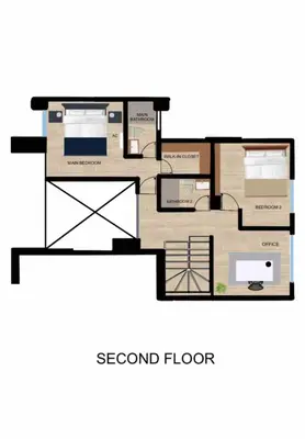 a floor plan of a second floor at El Poblado Two-Level Luxury Penthouse Amazing View in Medellín
