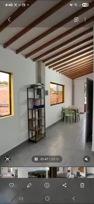 a view of a living room with a wooden ceiling at Apartamento en Santa Fe de Antioquia con jacuzzi in Santa Fe de Antioquia