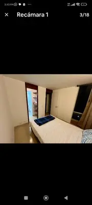 a picture of a bedroom with a bed at Apartamento en excelente ubicación en el Poblado para renta con estadía mínima de 1 mes in Medellín