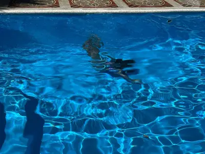 a person swimming in a swimming pool at Finca Doradal descanso, vacaciones or teletrabajo in Doradal