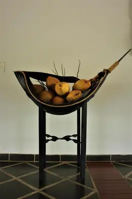 a bowl of fruit on top of a table at Hotel Brisas La Gaviota Mariquit-Tolima in Mariquita