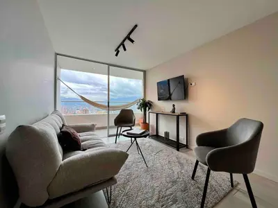 a living room with a couch and two chairs at PANORÁMIKA - Unique 1BD 1 and half Bath Best views Long term in Medellín