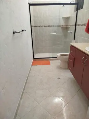 a bathroom with a shower and a toilet at La juana cerro tusa in Venecia