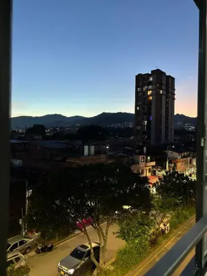 a view from a window of a parking lot at Industrial Loft near Poblado, Medellín in Medellín