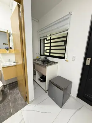 a small kitchen with a sink and a stove at Casa Bendita - Apto 101 in Medellín
