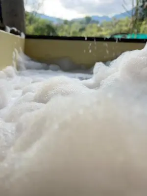 a pile of white snow on the ground at Vip cabaña vista verde in Cocorná