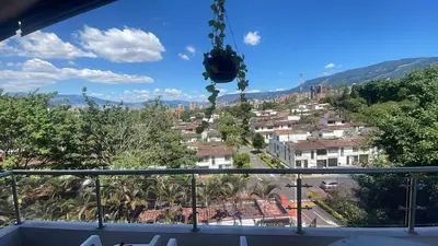 a view of a city from a balcony at Hospedaje Doña Blanca 3 in Envigado