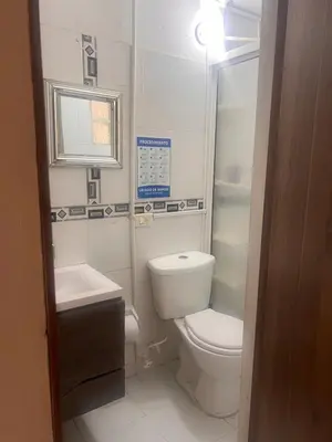 a small bathroom with a toilet and a sink at Apartamento Buenos Aires in Medellín