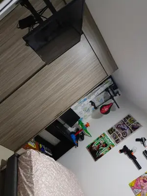 an overhead view of a room with a bed and toys at Edificio sefi in Medellín