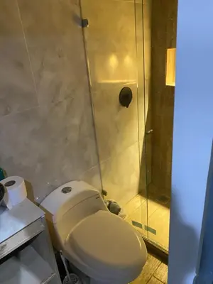 a bathroom with a toilet and a shower at DUo Nido in Medellín