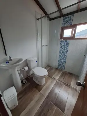 a bathroom with a toilet and a sink at Baires Loft Apatartamentos in Medellín