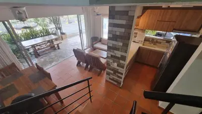 an aerial view of a kitchen and a living room at San Jeronimo Cabaña in San Jerónimo