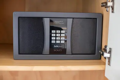 a small television sitting on top of a shelf at Terra Biohotel in Medellín