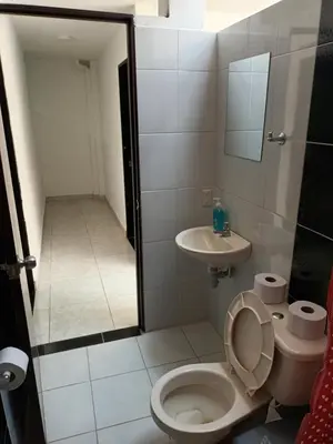 a bathroom with a toilet and a sink and a shower at Hotel Internacional Jardín in Jardin