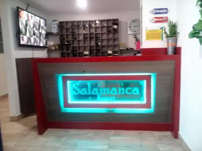a sign for a saulamnanca in a store at Hotel Salamanca Resort in Itagüí