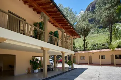 a view of the courtyard of a building at Mansión by Bernalo Hotels in Guatapé