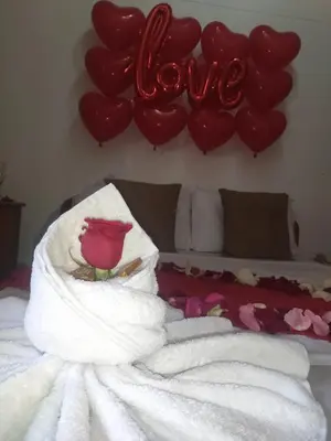 a bedroom with a bed with a bunch of balloons at Hotel Torreon De Rionegro in Rionegro