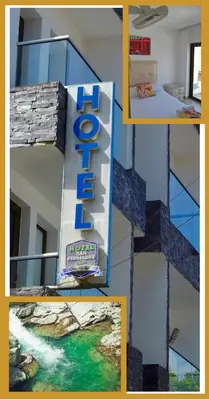 a collage of pictures of a hotel sign with a river at Hotel San Fernandos Plaza in San Rafael