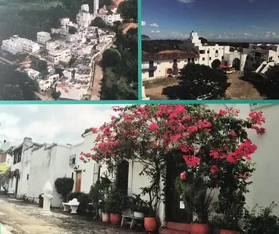 a collage of photos with flowers on a building at CABAÑA 1 LA ALDEA in Doradal