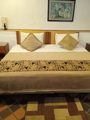 a bed with two pillows on it in a room at HOTEL LA POSADA DEL ZAGUÁN in El Retiro