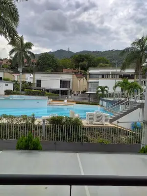 a view of a swimming pool with lounge chairs at Cabaña Ciudadela Premium San Jeronimo in San Jerónimo