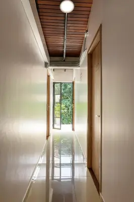 a hallway of a house with a ceiling at Med la palma in Medellín