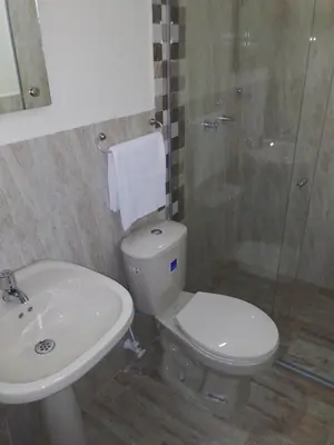 a bathroom with a toilet and a sink and a shower at Hotel Boutique Street 50 in Medellín