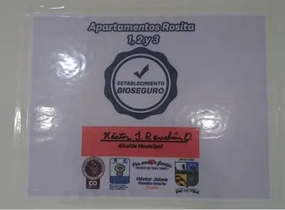 a plastic bag with a sticker and a label at Rosita 3 in Jardin
