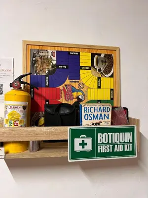 a wooden shelf with a lego game on it at Compostela cabaña privada (private cabin for rent) in Jardin