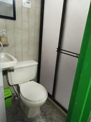 a bathroom with a toilet and a sink at Hotel Casa Verde Guatapé in Guatapé