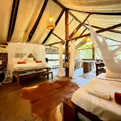 Ecocabaña Pocahontas en rio Santo Domingo