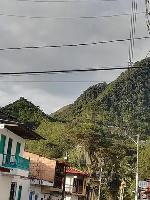 a view of a mountain with houses and trees at dulce estancia in Jardin
