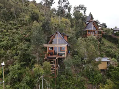 an image of a tree house in the forest at Skyline Ecoliving Santa Elena in Santa Elena