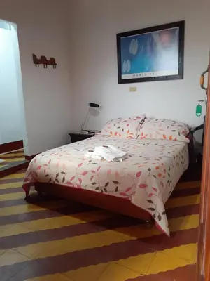 a bed in a bedroom with at Hostal La Comedia in Jardin