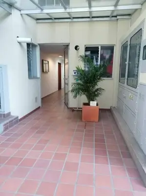 a hallway of a building with a potted plant at KOROLOVA in Manizales