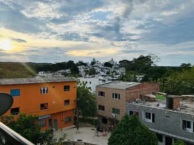 an aerial view of a city with buildings at Hotel SG in Doradal