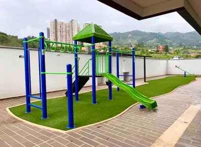 a playground on the roof of a building at Piso26 Beautifull Apartment and Parking in Sabaneta