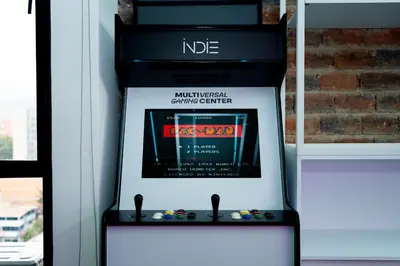 a machine with a sign on top of it at Indie Universe Creative Hotel in Medellín