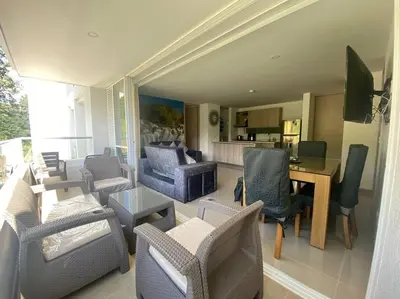 a living room with couches and chairs and a table at Lugar encantador en Santa Fe de Antioquia in Santa Fe de Antioquia
