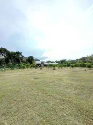 a field of grass with a building in the background at Extraordinaria casa con piscina y pura naturaleza Honda in Honda