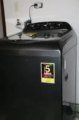 a black stove with a sticker on it at Aparta Suite Torre De Prado Penthouse in Medellín
