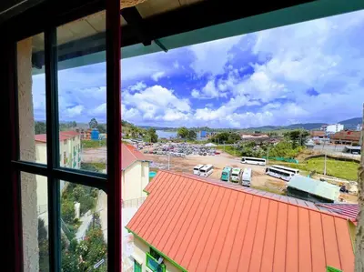 a view of a construction site from a window at Apto Nuevo, Tranquilo, Bonito, 5 min Plaza Principal in Guatapé
